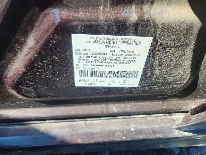 Aukcja sprzedaży 2010 Mazda 6, vin: 1YVHZ8CH0A5M56331, numer aukcji: 56930886