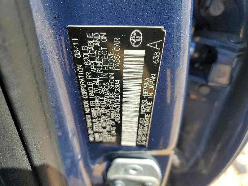 Продажа на аукционе авто 2012 Toyota Yaris, vin: JTDBT4K31CL012384, номер лота: 56661796