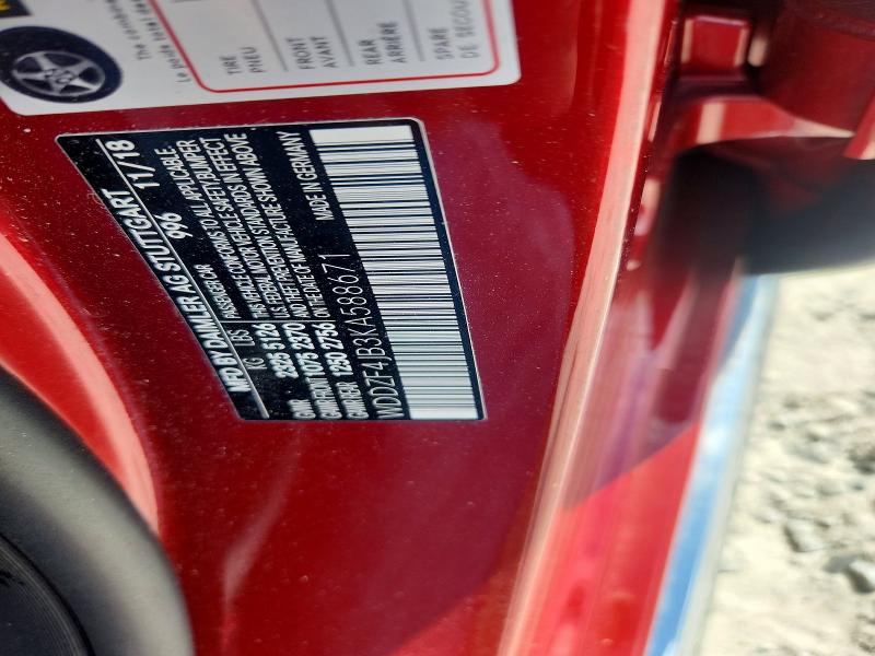 58699586 :رقم المزاد ، WDDZF4JB3KA588671 vin ، 2019 Mercedes-benz E مزاد بيع