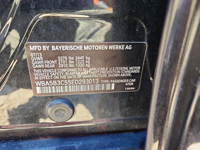 2014 Bmw 535 მანქანა იყიდება აუქციონზე, vin: WBA5B3C55ED293013, აუქციონის ნომერი: 55853636