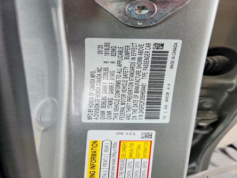 58532656 :رقم المزاد ، 2HGFE2F26SH604491 vin ، 2025 Honda Civic مزاد بيع