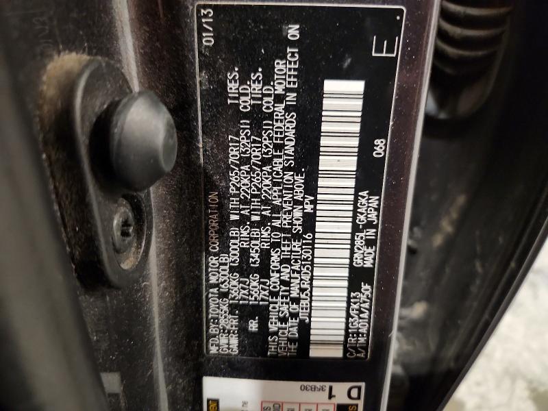 85769585 :رقم المزاد ، JTEBU5JR4D5130116 vin ، 2013 Toyota 4runner مزاد بيع