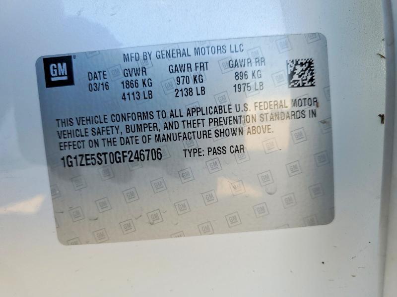 Продажа на аукционе авто 2016 Chevrolet Malibu, vin: 1G1ZE5ST0GF246706, номер лота: 55402666