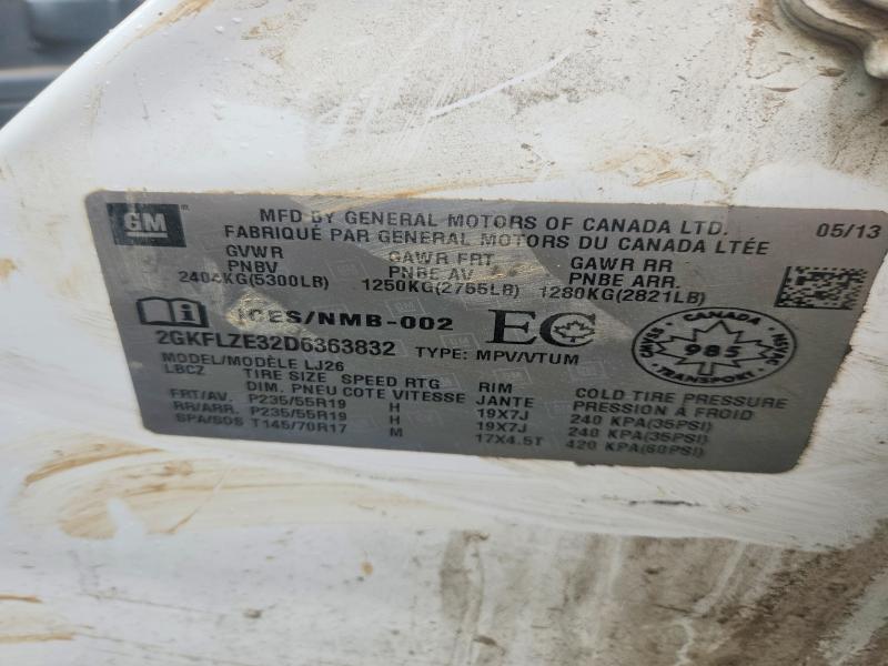 56623966 :رقم المزاد ، 2GKFLZE32D6363832 vin ، 2013 Gmc Terrain مزاد بيع