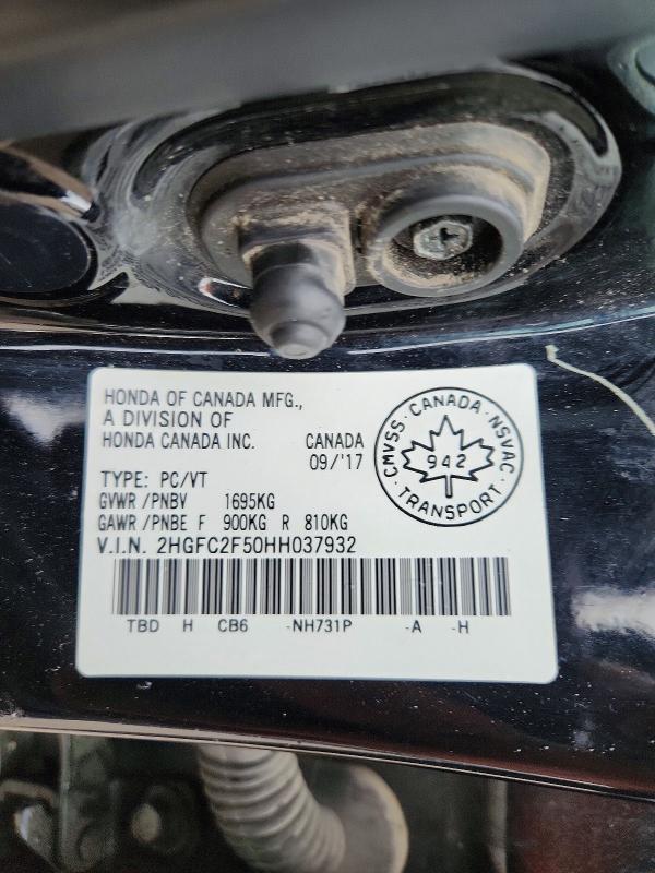 Продажа на аукционе авто 2017 Honda Civic, vin: 2HGFC2F50HH037932, номер лота: 57841656