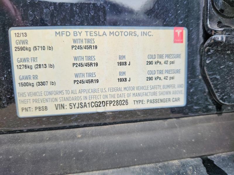 Aukcja sprzedaży 2013 Tesla Model S, vin: 5YJSA1CG2DFP28026, numer aukcji: 55326366