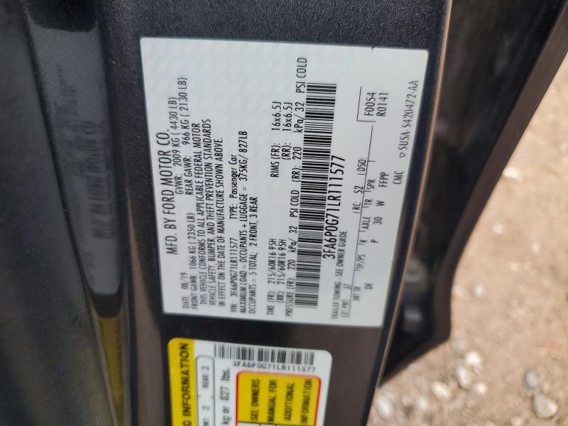 Aukcja sprzedaży 2020 Ford Fusion, vin: 3FA6P0G71LR111577, numer aukcji: 58071006