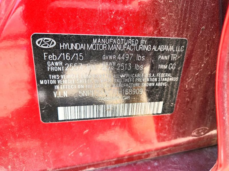 58040596 :رقم المزاد ، 5NPE24AF7FH188909 vin ، 2015 Hyundai Sonata مزاد بيع