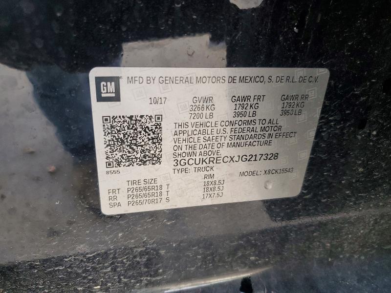 55691346 :رقم المزاد ، 3GCUKRECXJG217328 vin ، 2018 Chevrolet Silverado مزاد بيع