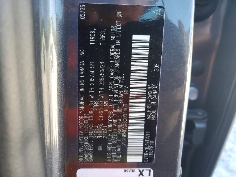 55829726 :رقم المزاد ، 2T2BBMCAXSC091460 vin ، 2025 Lexus Rx 350h مزاد بيع