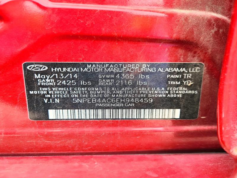 Aukcja sprzedaży 2014 Hyundai Sonata, vin: 5NPEB4AC6EH948459, numer aukcji: 58156606