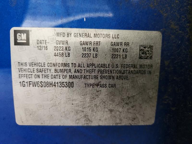 Aukcja sprzedaży 2017 Chevrolet Bolt Ev, vin: 1G1FW6S08H4135300, numer aukcji: 58155226