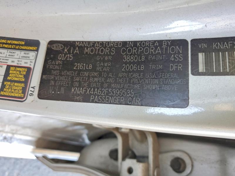 Aukcja sprzedaży 2015 Kia Forte, vin: KNAFX4A62F5399535, numer aukcji: 57015236