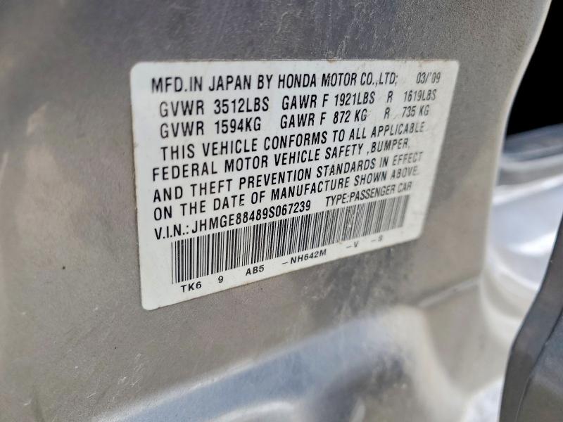58520046 :رقم المزاد ، JHMGE88489S067239 vin ، 2009 Honda Fit مزاد بيع