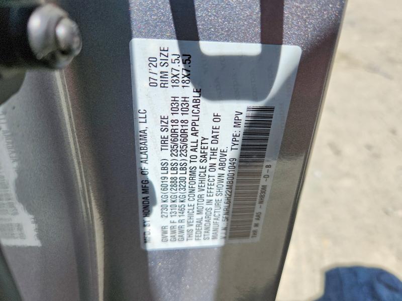 58581876 :رقم المزاد ، 5FNRL6H22MB001049 vin ، 2021 Honda Odyssey مزاد بيع