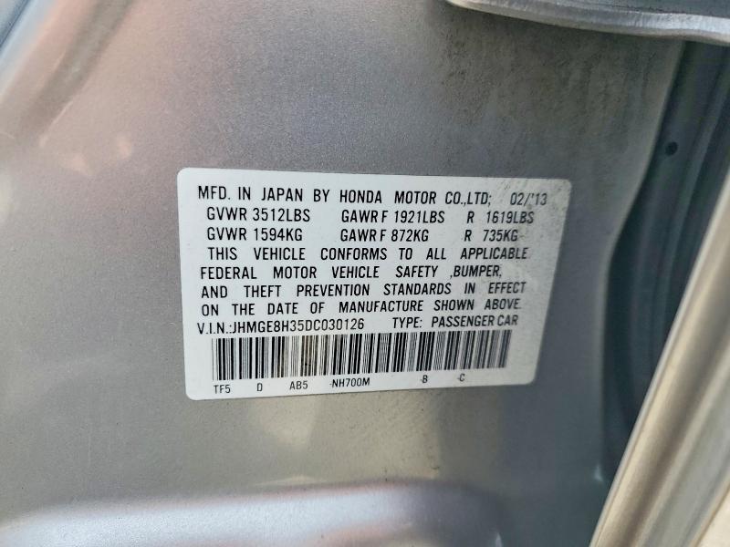 Продажа на аукционе авто 2013 Honda Fit, vin: JHMGE8H35DC030126, номер лота: 55472516