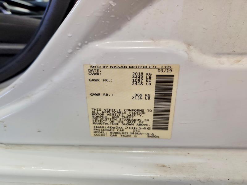 Продажа на аукционе авто 2019 Nissan Altima, vin: 1N4BL4DW2KC206546, номер лота: 55879576