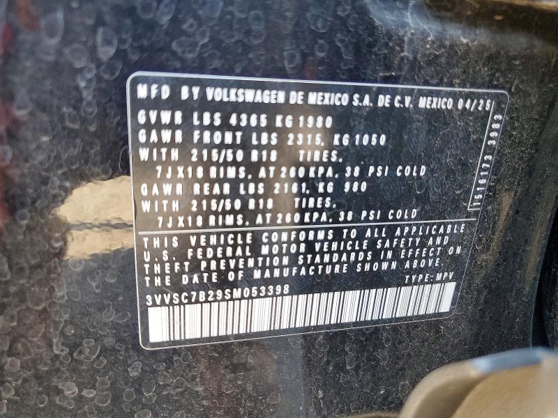 Aukcja sprzedaży 2025 Volkswagen Taos, vin: 3VVSC7B29SM053398, numer aukcji: 57722776