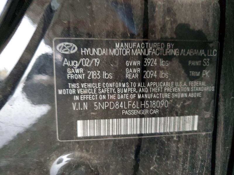 Aukcja sprzedaży 2020 Hyundai Elantra, vin: 5NPD84LF6LH518090, numer aukcji: 55972876