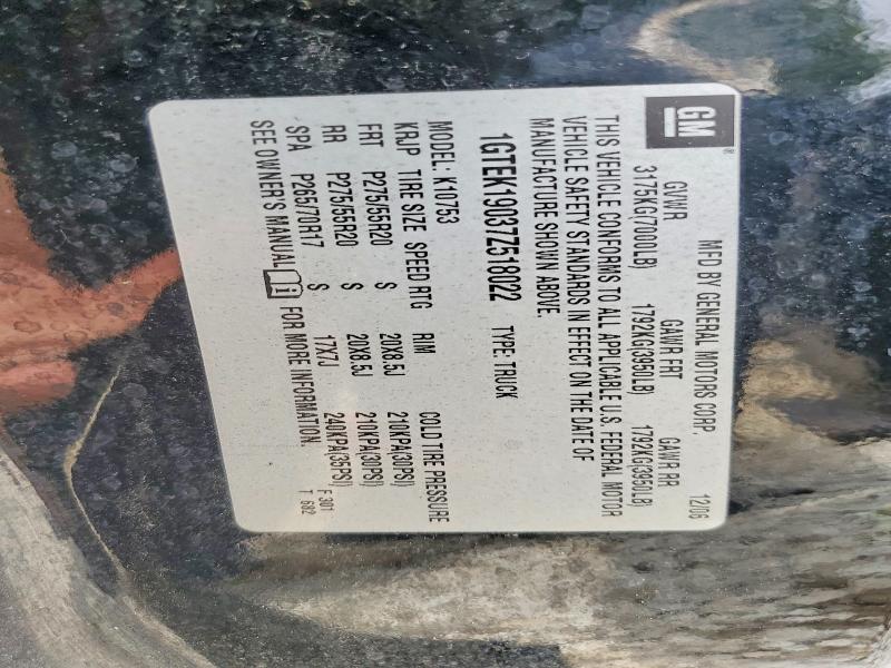 58768816 :رقم المزاد ، 1GTEK19037Z518022 vin ، 2007 Gmc New Sierra مزاد بيع