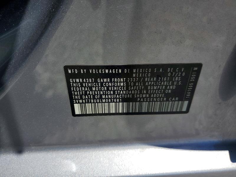 Aukcja sprzedaży 2020 Volkswagen Jetta, vin: 3VW6T7BU8LM067681, numer aukcji: 56401036