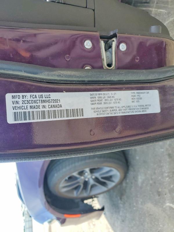 Продажа на аукционе авто 2021 Dodge Charger, vin: 2C3CDXCT8MH572021, номер лота: 55129046