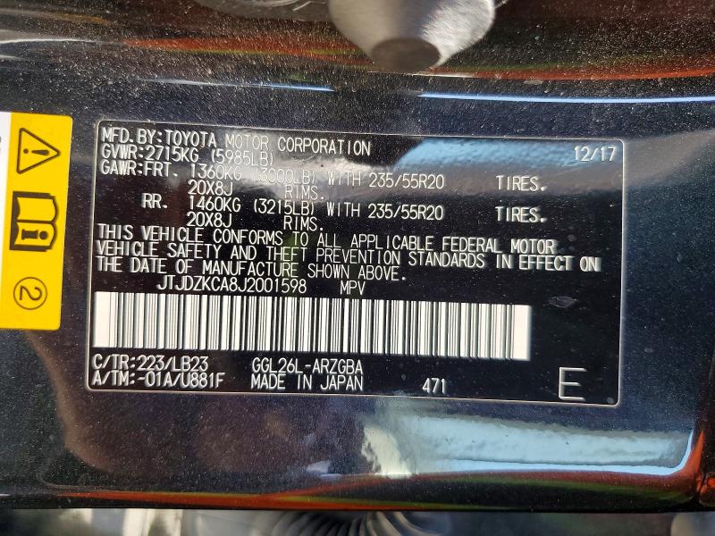 Aukcja sprzedaży 2018 Lexus Rx, vin: JTJDZKCA8J2001598, numer aukcji: 56333846