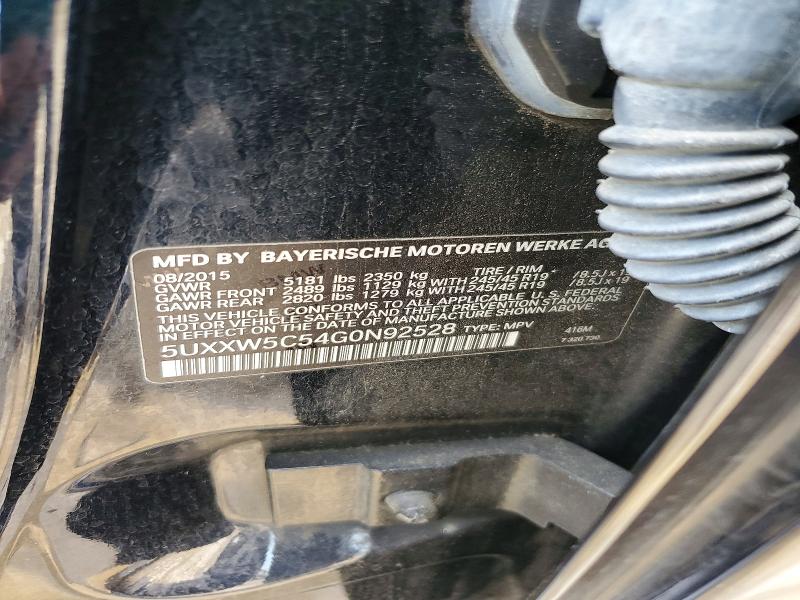2016 Bmw X4 მანქანა იყიდება აუქციონზე, vin: 5UXXW5C54G0N92528, აუქციონის ნომერი: 55744376