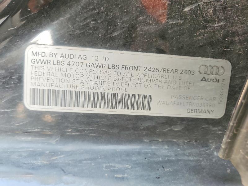 Продаж на аукціоні авто 2011 Audi A4, vin: WAUAFAFL7BN036880, номер лоту: 58637476