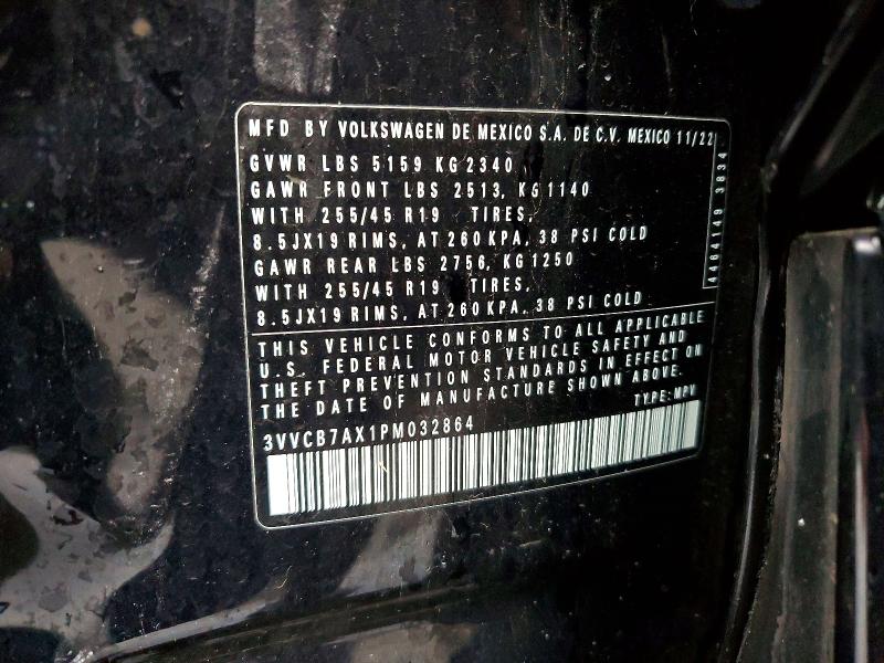 Продажа на аукционе авто 2023 Volkswagen Tiguan, vin: 3VVCB7AX1PM032864, номер лота: 56407836