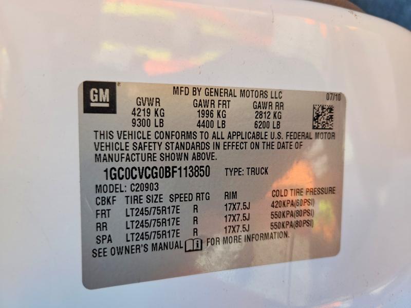 Продажа на аукционе авто 2011 Chevrolet Silverado, vin: 1GC0CVCG0BF113850, номер лота: 57966436