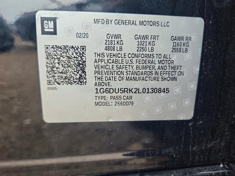 58387696 :رقم المزاد ، 1G6DU5RK2L0130845 vin ، 2020 Cadillac Ct5 مزاد بيع
