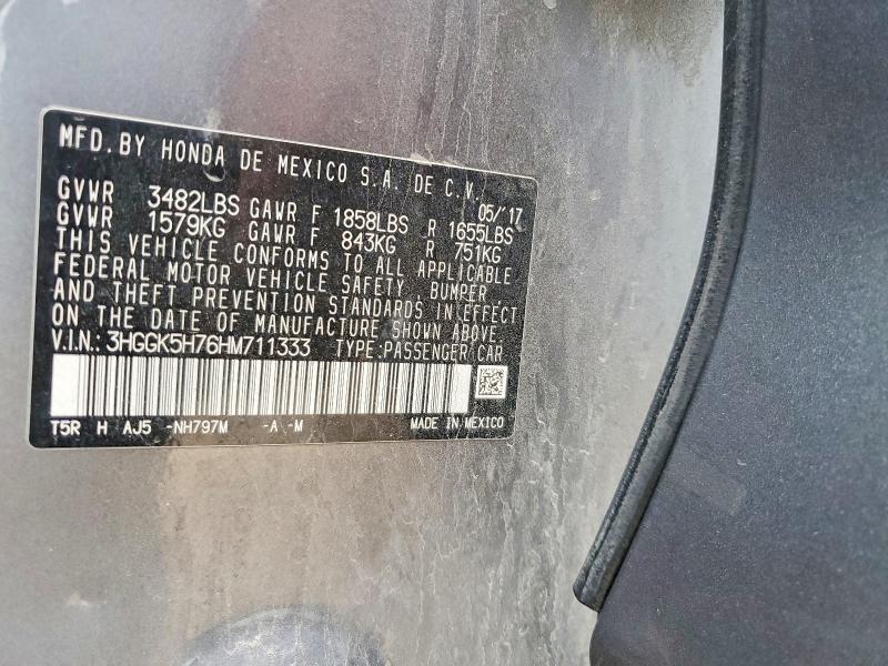 56839146 :رقم المزاد ، 3HGGK5H76HM711333 vin ، 2017 Honda Fit مزاد بيع