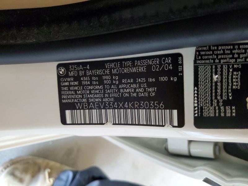 Продажа на аукционе авто 2004 Bmw 325, vin: WBAEV334X4KR30356, номер лота: 59135936