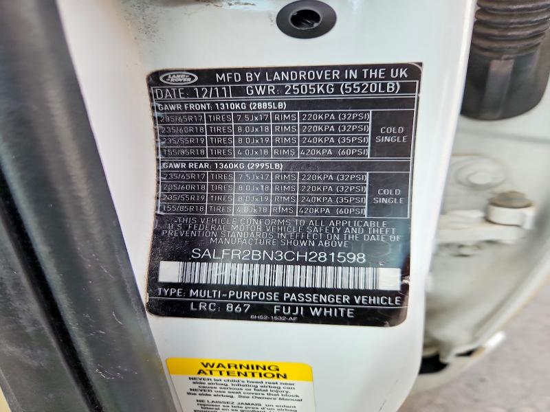 Продажа на аукционе авто 2012 Land Rover Lr2, vin: SALFR2BN3CH281598, номер лота: 58515536