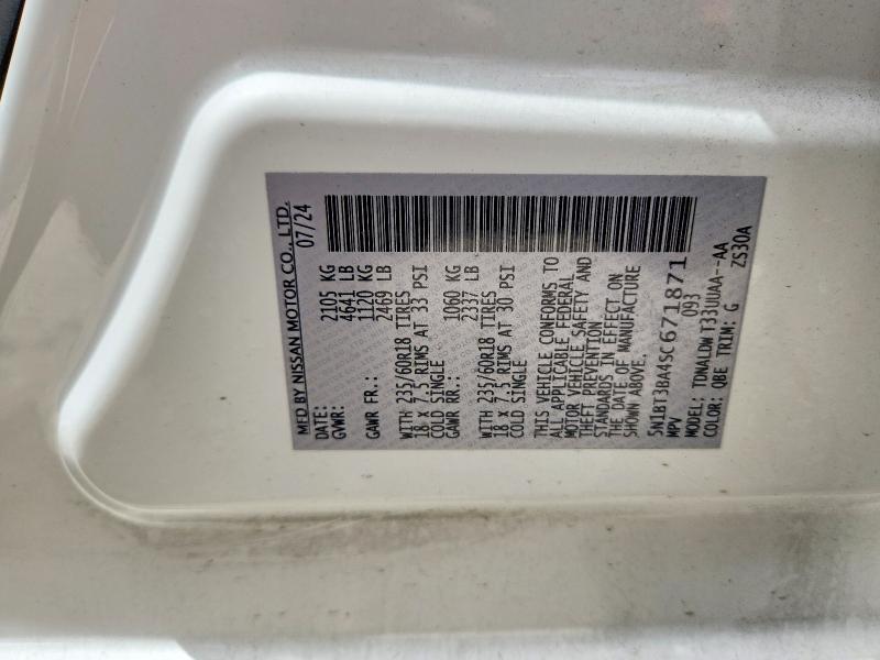 56871156 :رقم المزاد ، 5N1BT3BA4SC671871 vin ، 2025 Nissan Rogue مزاد بيع