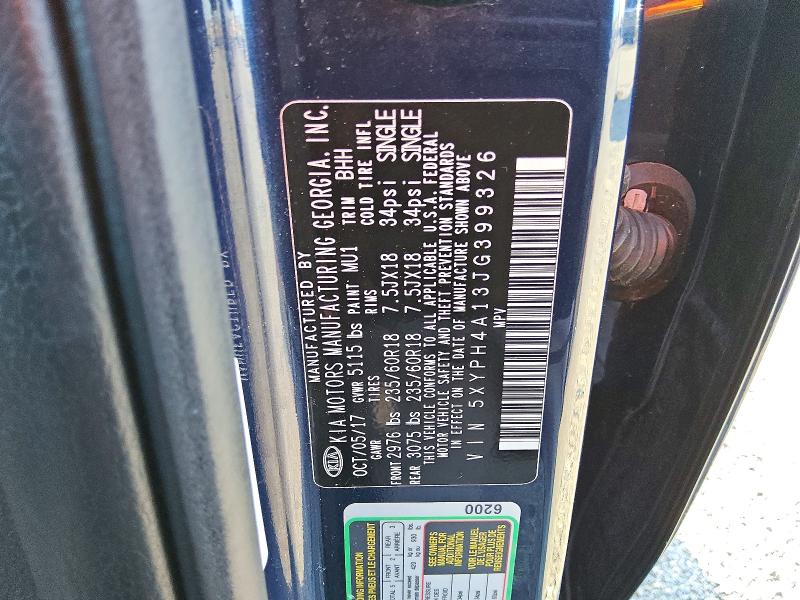 Продаж на аукціоні авто 2018 Kia Sorento, vin: 5XYPH4A13JG399326, номер лоту: 56685976