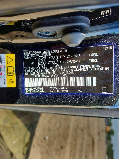 56034366 :رقم المزاد ، JTJBJRBZ3K2115802 vin ، 2019 Lexus Nx مزاد بيع