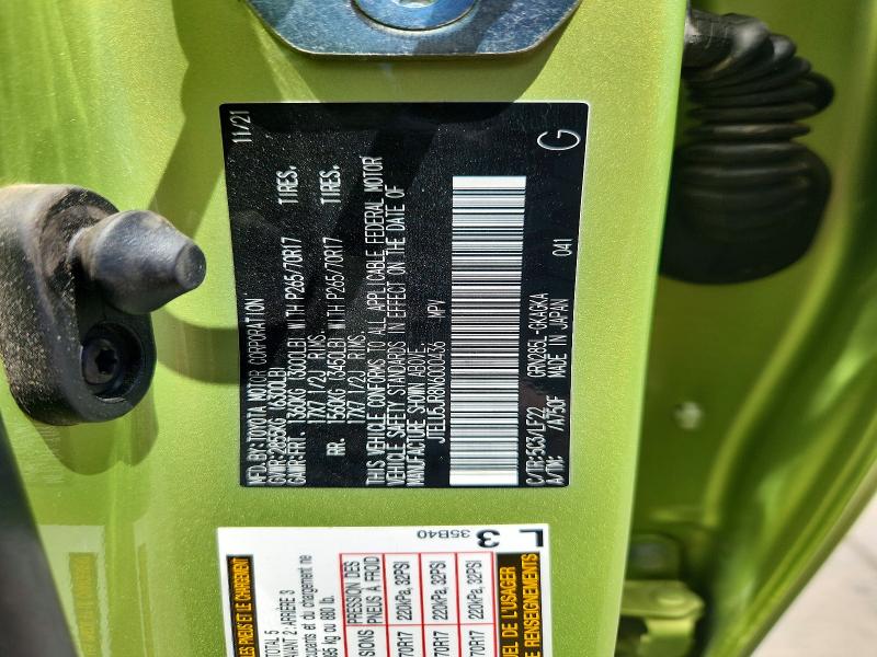 56975326 :رقم المزاد ، JTELU5JR8N6000436 vin ، 2022 Toyota 4runner مزاد بيع
