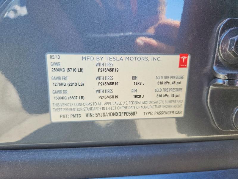 Продажа на аукционе авто 2013 Tesla Model S, vin: 5YJSA1DNXDFP05607, номер лота: 56933216