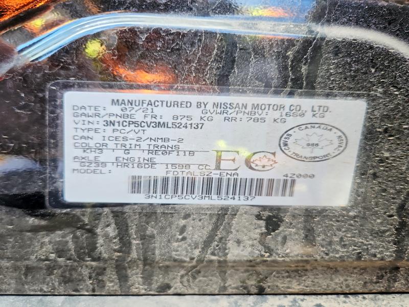 Aukcja sprzedaży 2021 Nissan Kicks, vin: 3N1CP5CV3ML524137, numer aukcji: 56682756