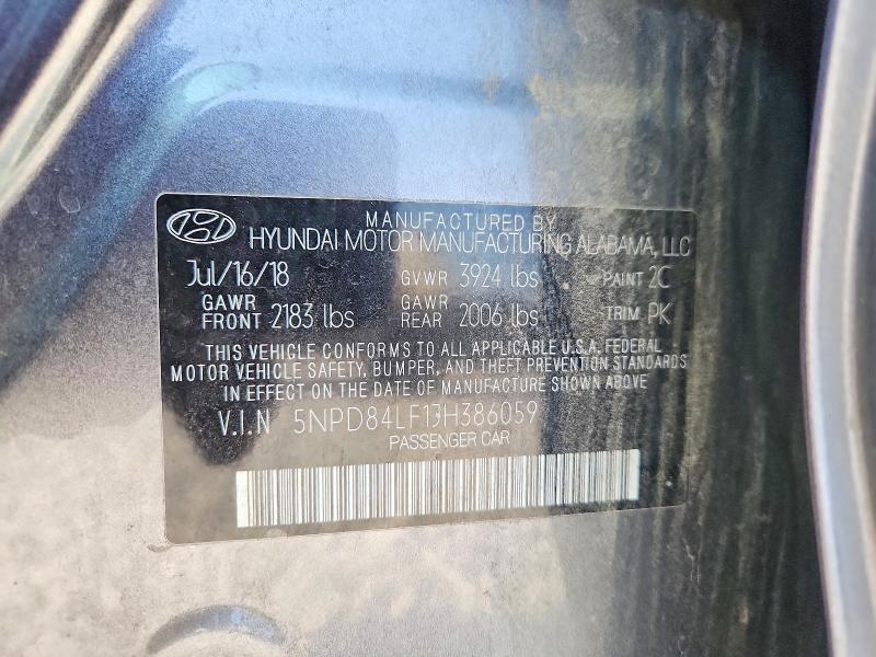 Продажа на аукционе авто 2018 Hyundai Elantra, vin: 5NPD84LF1JH386059, номер лота: 55761966