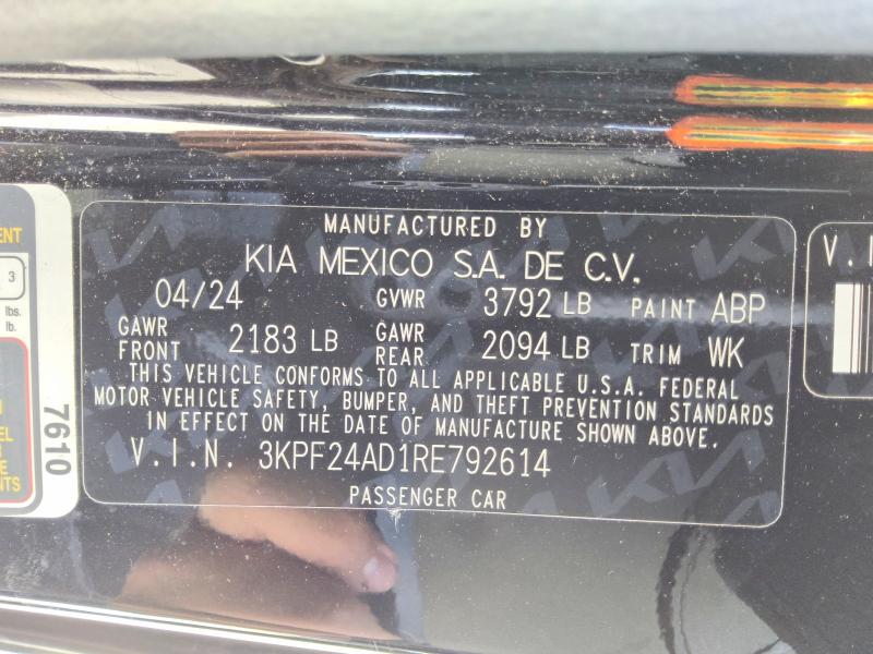 2024 Kia Forte მანქანა იყიდება აუქციონზე, vin: 3KPF24AD1RE792614, აუქციონის ნომერი: 58286196