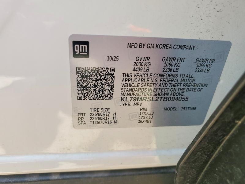 58545356 :رقم المزاد ، KL79MRSL2TB094055 vin ، 2026 Chevrolet Trailblazer مزاد بيع