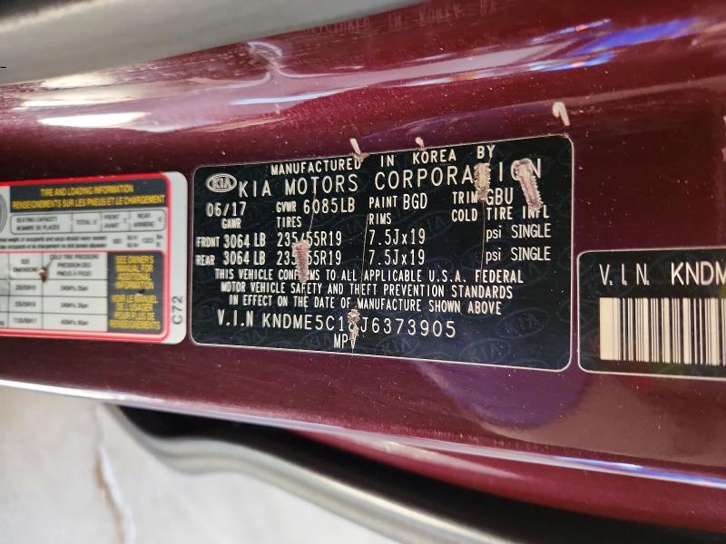 Продаж на аукціоні авто 2018 Kia Sedona, vin: KNDME5C18J6373905, номер лоту: 56820876