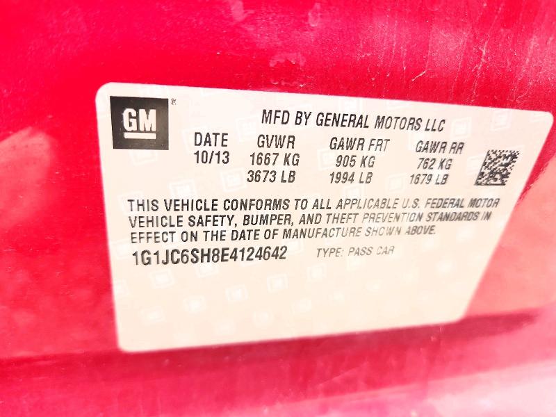 Продаж на аукціоні авто 2014 Chevrolet Sonic, vin: 1G1JC6SH8E4124642, номер лоту: 56040146