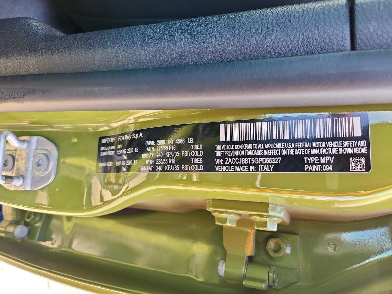 Aukcja sprzedaży 2016 Jeep Renegade, vin: ZACCJBBT5GPD66327, numer aukcji: 58028896