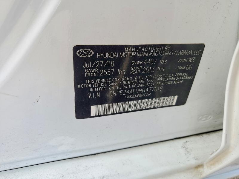 Aukcja sprzedaży 2017 Hyundai Sonata, vin: 5NPE24AF0HH477018, numer aukcji: 55976466
