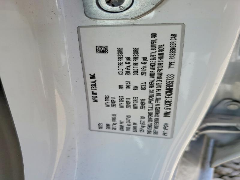 Продажа на аукционе авто 2021 Tesla Model 3, vin: 5YJ3E1EA3MF095733, номер лота: 55595786