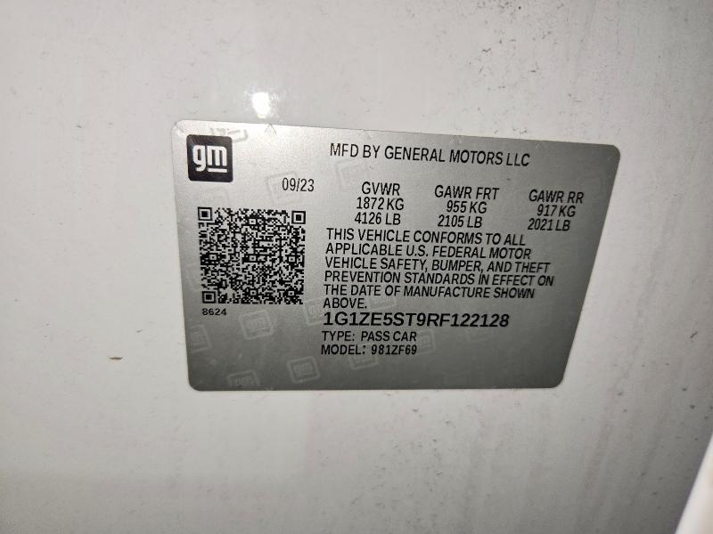 58055726 :رقم المزاد ، 1G1ZE5ST9RF122128 vin ، 2024 Chevrolet Malibu مزاد بيع